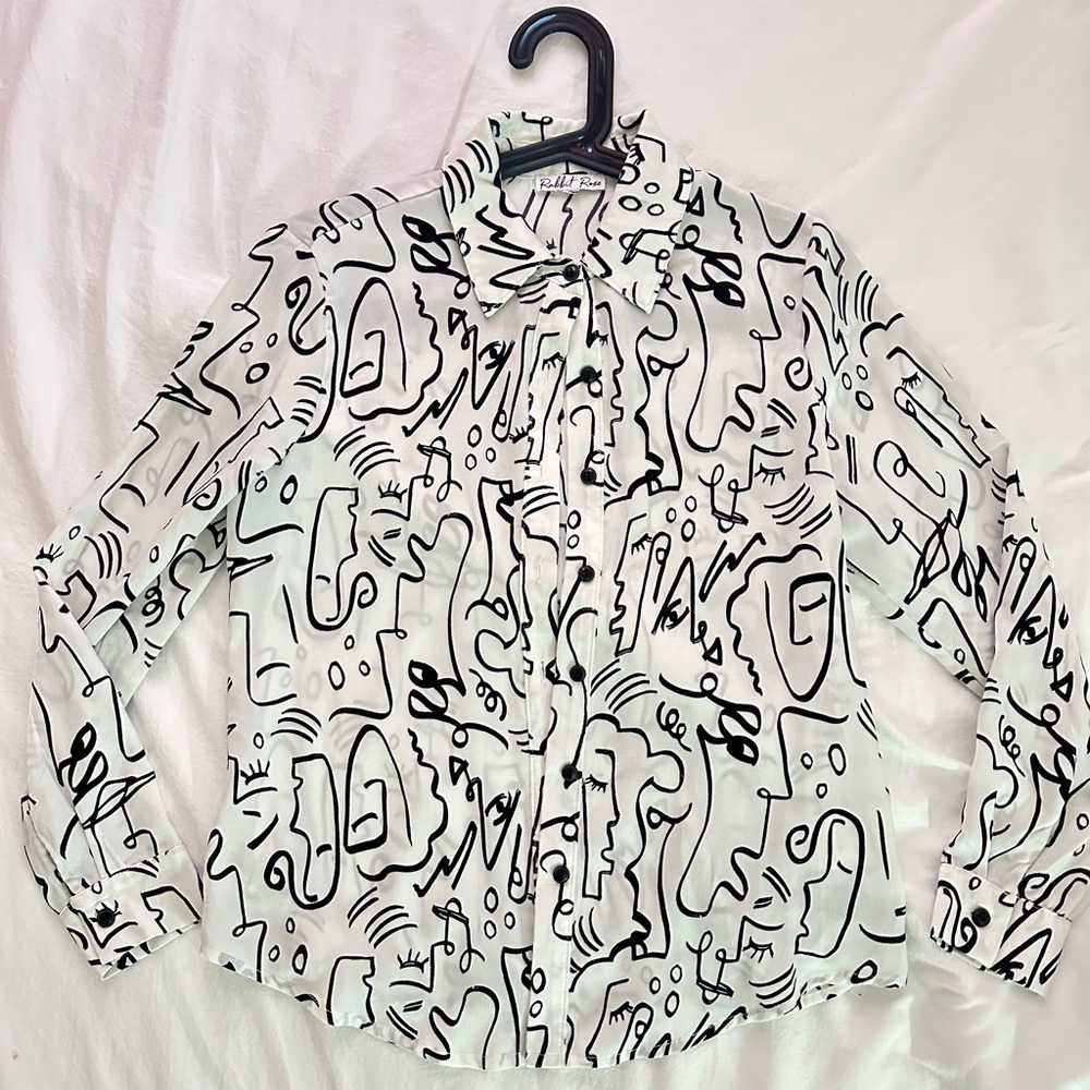 White/Black Printed Longsleeves